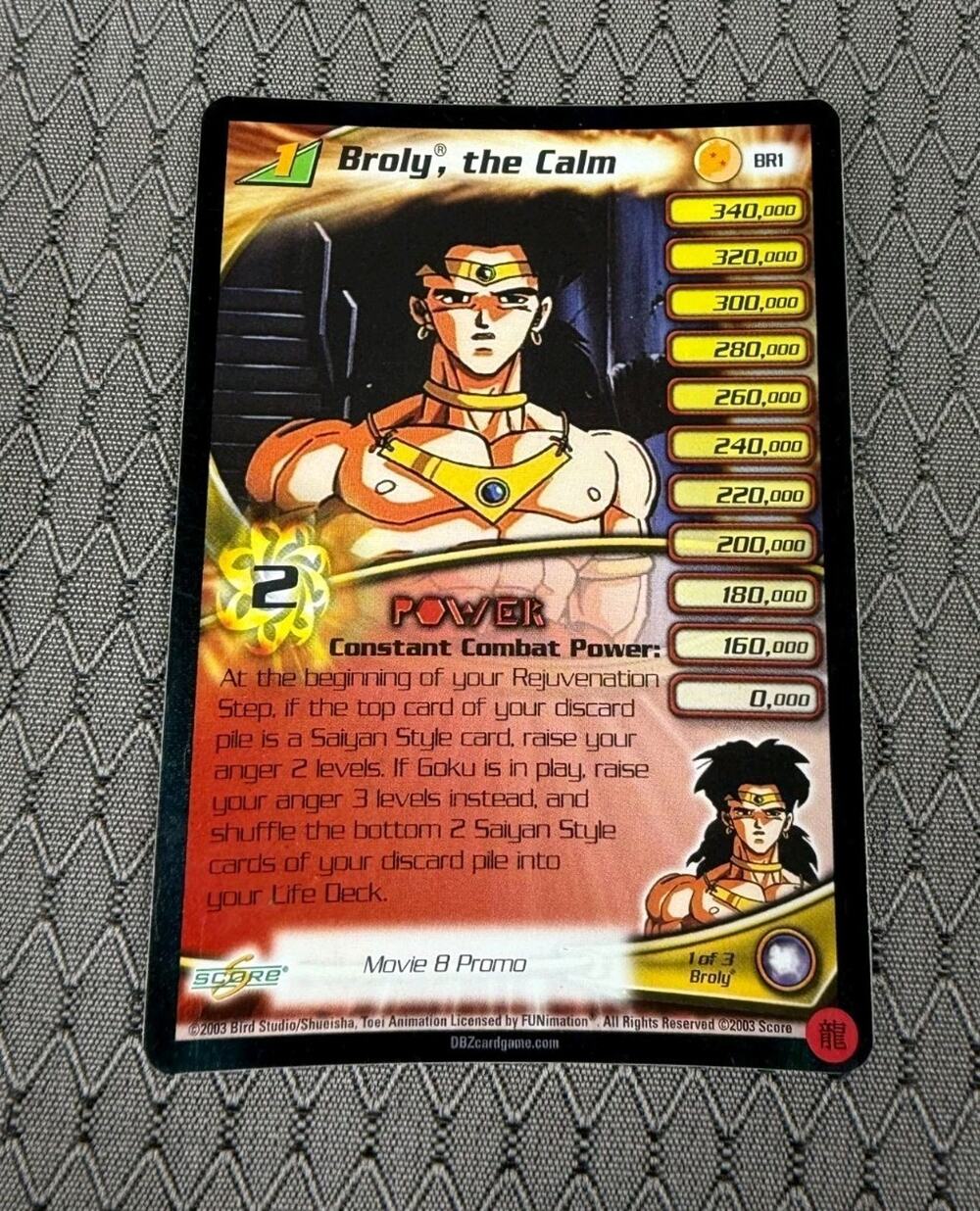 2003 Score DBZ Broly, The Calm Lvl 1 Promo #BR1 Limited NM